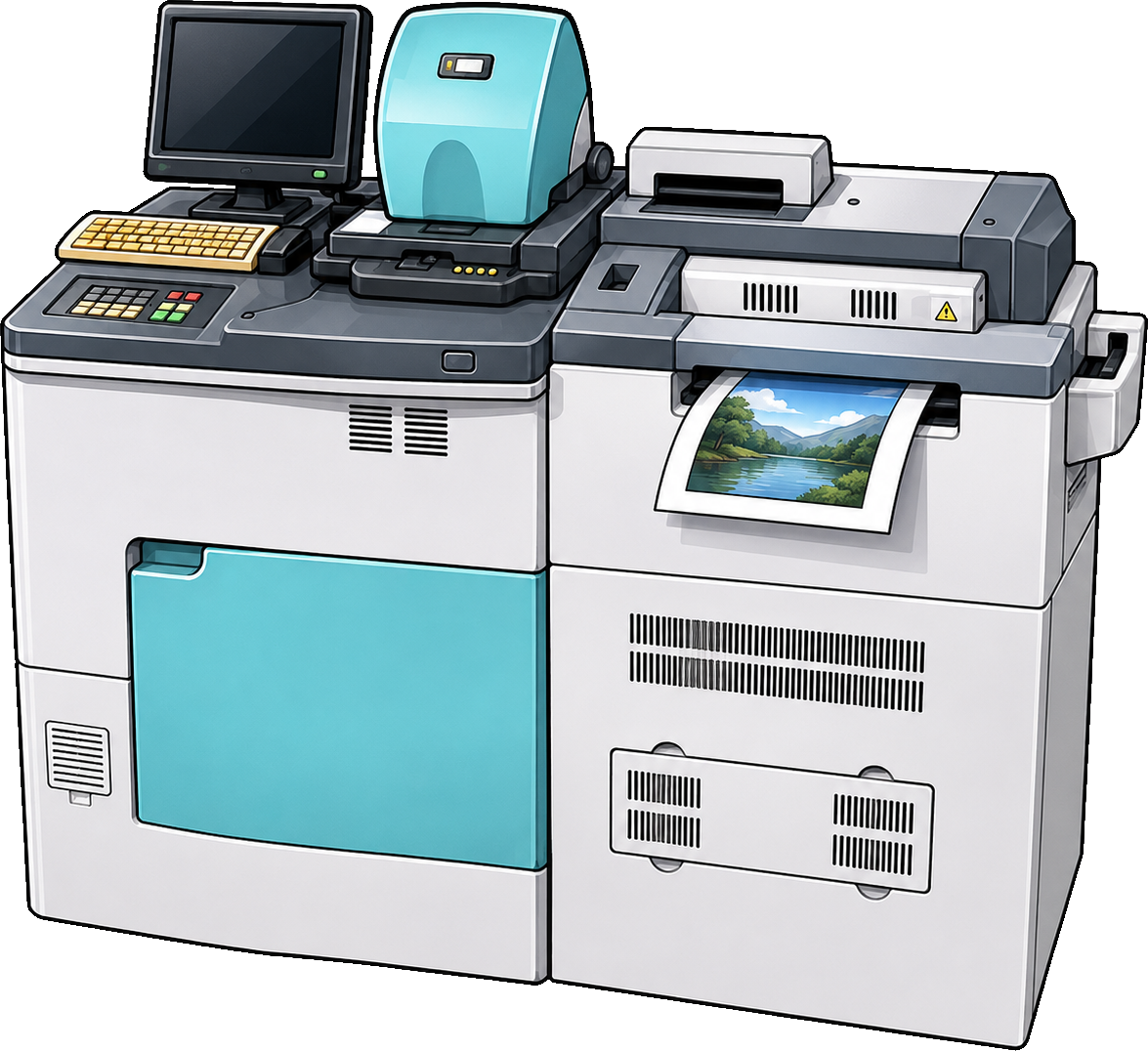 Minilabs generally look somewhat like this Minilab